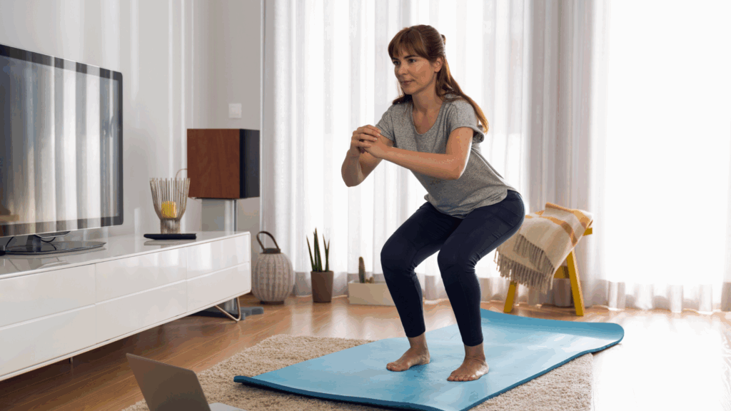 woman targeting stubborn body fat through exercise